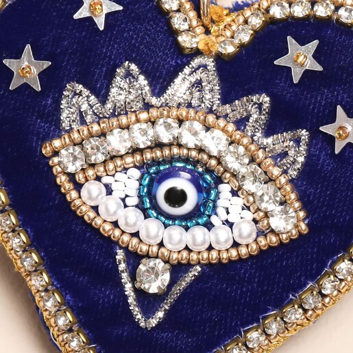 close up of evil eye design