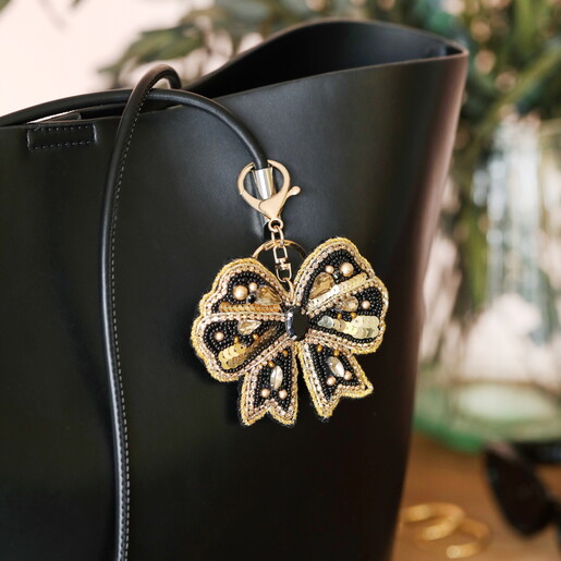 Beaded Bow Keyring and Bag Charm