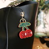Beaded Cherry Keyring and Bag Charm