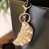 croissant beaded keyring and bag charm