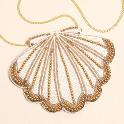Gold Shell Beaded Handbag