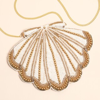 Gold Shell Beaded Handbag
