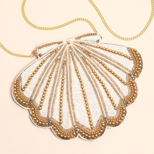 Gold Shell Beaded Handbag