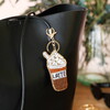 coffe-inspired beaded keyring and bagcharm