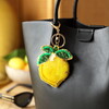 lemon keyring and bag charm in yellow