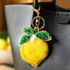 lemon keyring and bag charm in yellow