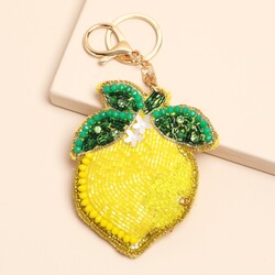 Beaded Lemon Keyring and Bag Charm