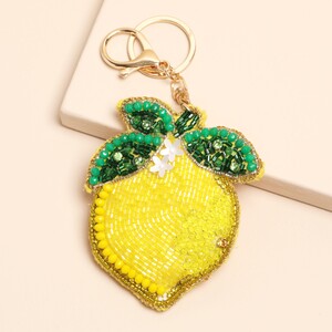 Beaded Lemon Keyring and Bag Charm