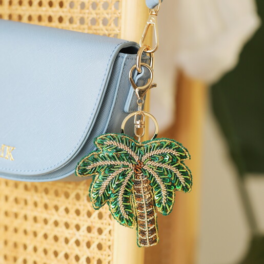 Beaded Palm Tree Keyring and Bag Charm