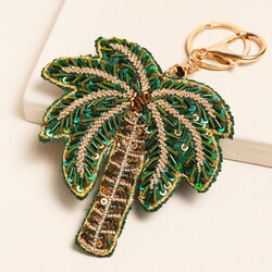Beaded Palm Tree Keyring and Bag Charm