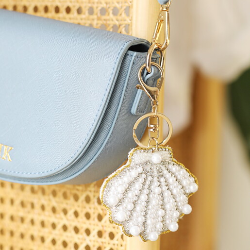Beaded Pearl Shell Keyring and Bag Charm