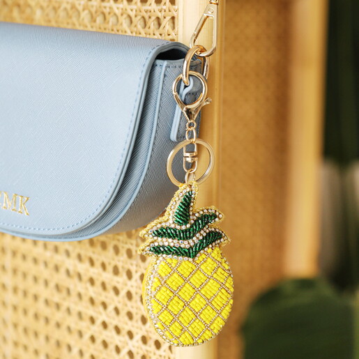 Beaded Pineapple Keyring and Bag Charm