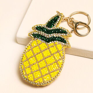 Beaded Pineapple Keyring and Bag Charm