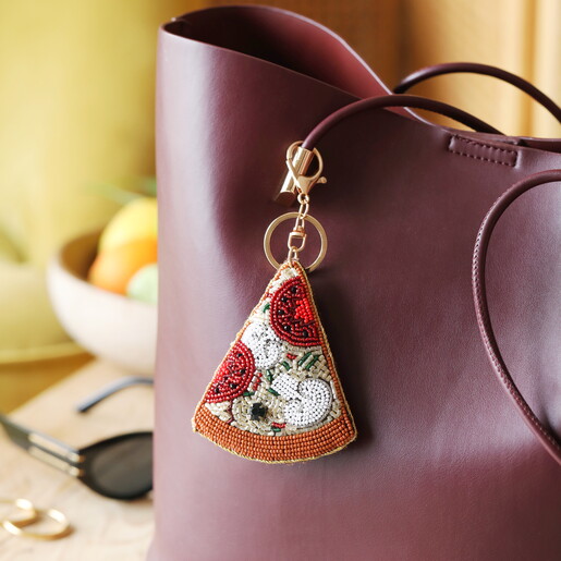 beaded pizza slice accessory