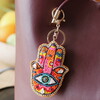 Beaded Rainbow Hamza Hand Keyring and Bag Charm