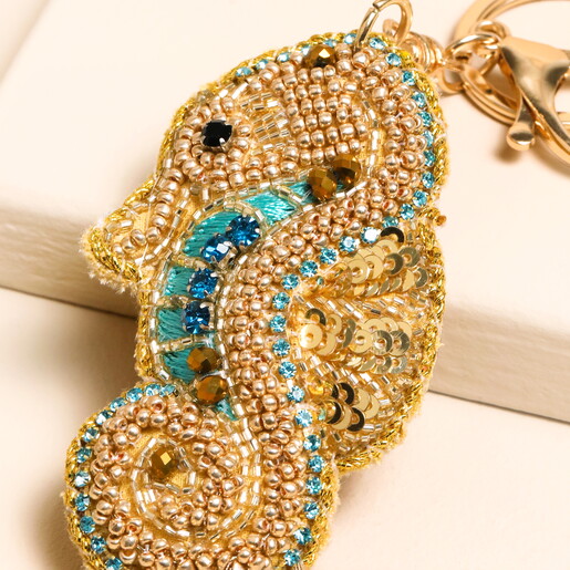 Beaded Seahorse Keyring and Bag Charm