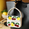 Beaded White Fruit Mini Bag Charm