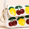 Beaded White Fruit Mini Bag Charm