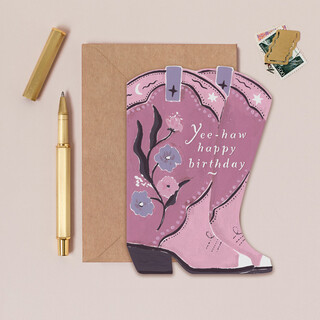 Sister Paper Co. Cowboy Boot Birthday Card