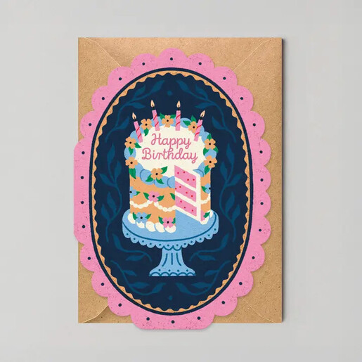 oval shaped birthday card from Studio Boketto