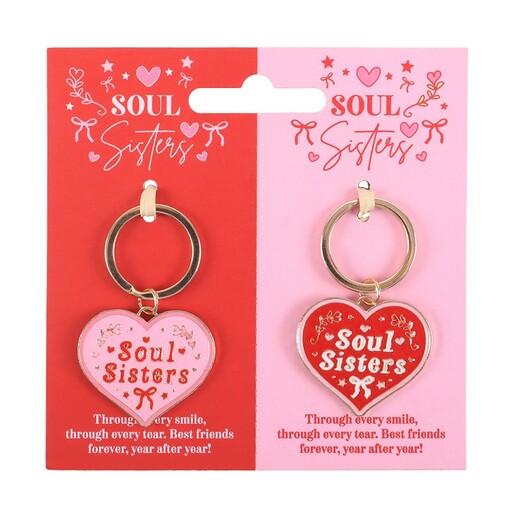 Something Different Soul Sisters Love Heart Keyring Set