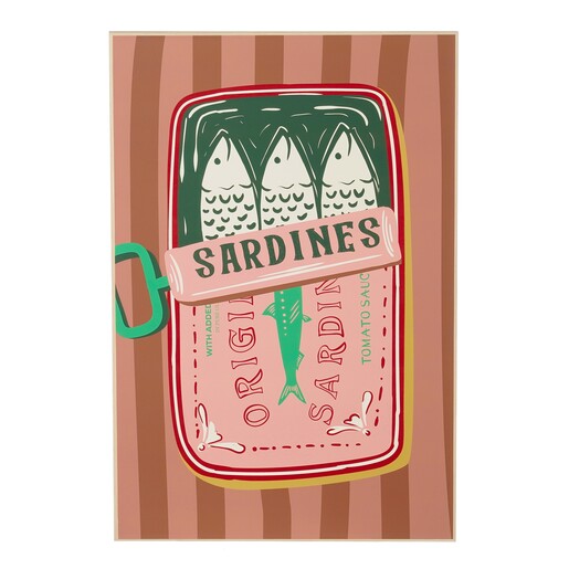 purple stripe and sardine wall print