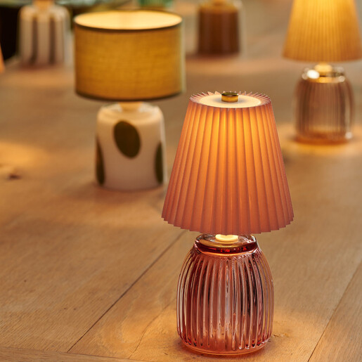 glass LED lamp in pink