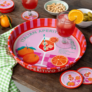Metal Aperitivo Spritz Round Serving Tray