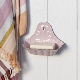 Pink Wall Mounted Enamel Soap Dish 