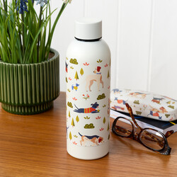 White Dog Park Stainless Steel Water Bottle