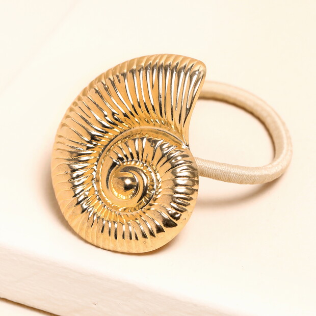 Shell Hair Tie in Gold