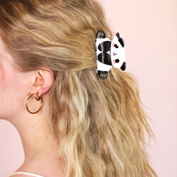 Large Black and White Panda Hair Clip