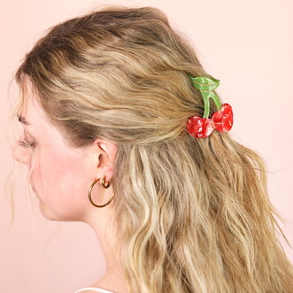 Large Red Cherry Hair Clip