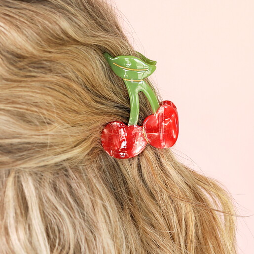 cherry hair clip in large
