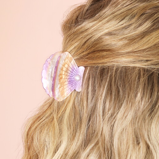 resin shell hair clip in lilac