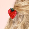 resin strawberry hair clip in red