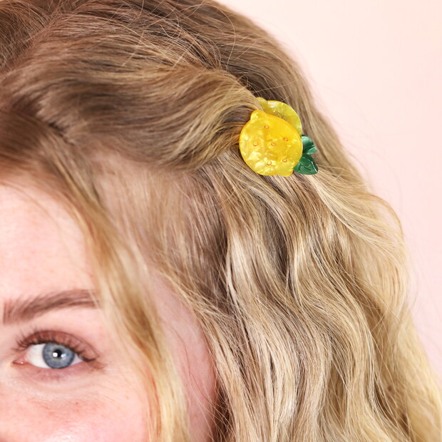 Mini Yellow Lemon Hair Clip
