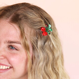 Mini Red Cherry Hair Clip