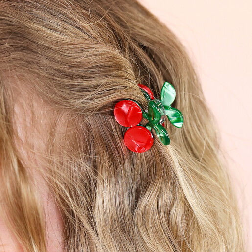 Mini Red Cherry Hair Clip