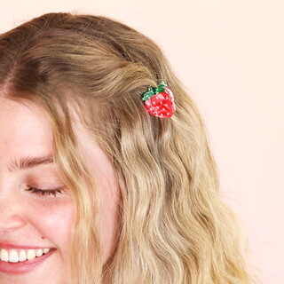 Mini Red Strawberry Hair Clip