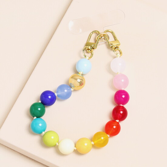 Rainbow Beaded Phone Charm Chain