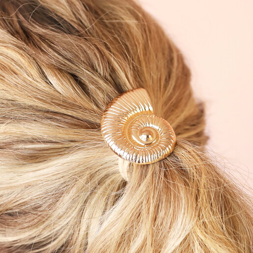 Shell Hair Tie in Gold
