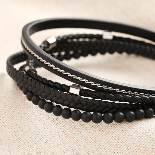 leather strands with stylish silver spacer