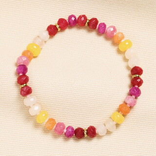Semi Precious Pink Sunset Beaded Bracelet