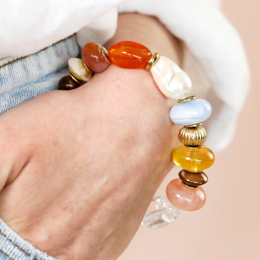 Chunky Colourful Mixed Beaded Bracelet in 