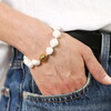 Stainless Steel Chunky Organic Pearl Beaded Bracelet in Gold