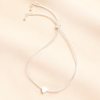 Stainless Steel Heart Adjustable Bracelet in Silver