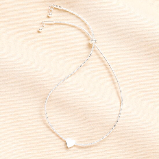 Stainless Steel Heart Adjustable Bracelet in Silver
