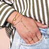 Stainless Steel Heart Charm Hand Chain in Gold Layered on Model