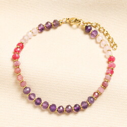 Stainless Steel Multi Semi Precious Stone Beaded Bracelet